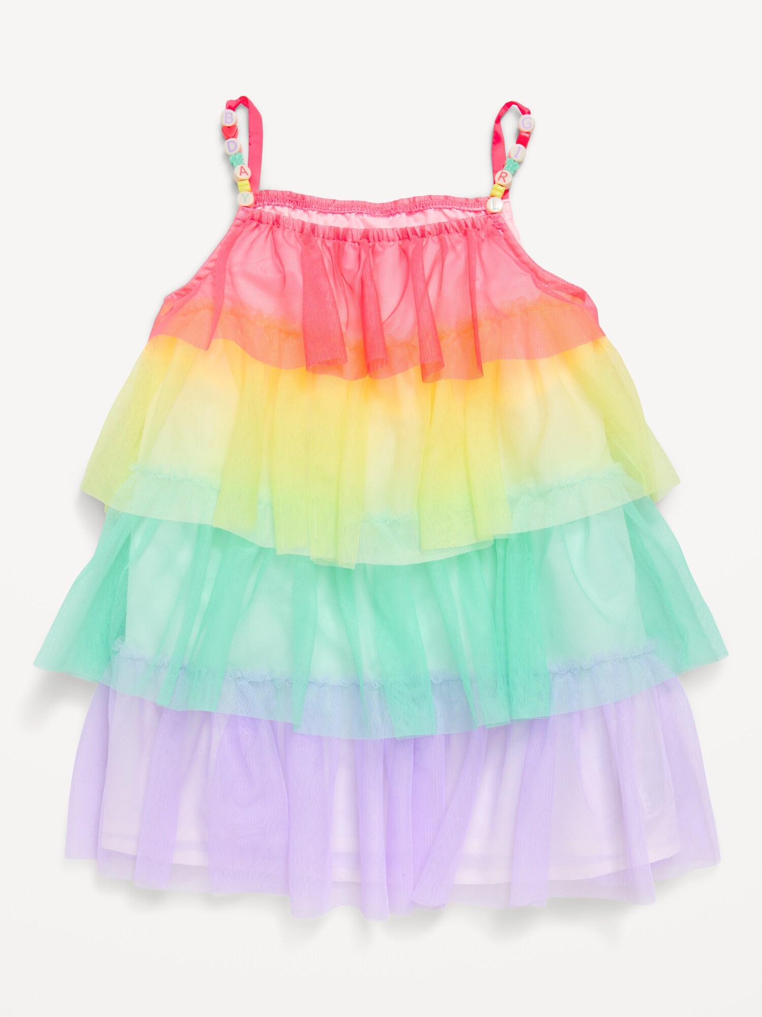 Платье Old Navy Birthday Sleeveless Tiered Tulle Dress для девочек-малышей, цвет: Разноцветный — фото 2