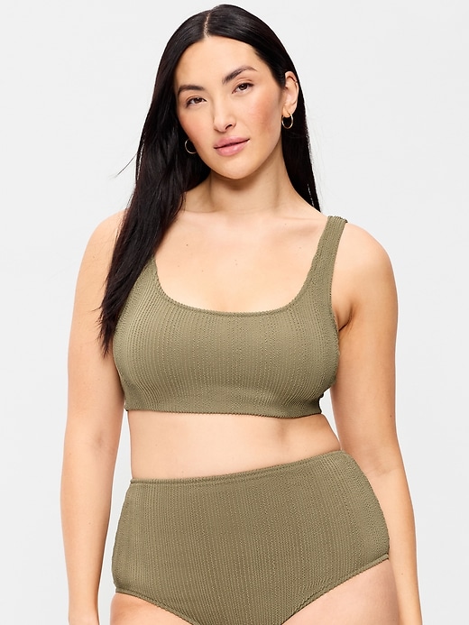 Image number 5 showing, Ribbed Scoop-Neck Swim Top