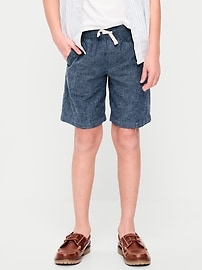 Image number 1 showing, Knee Length Linen-Blend Dock Shorts for Boys