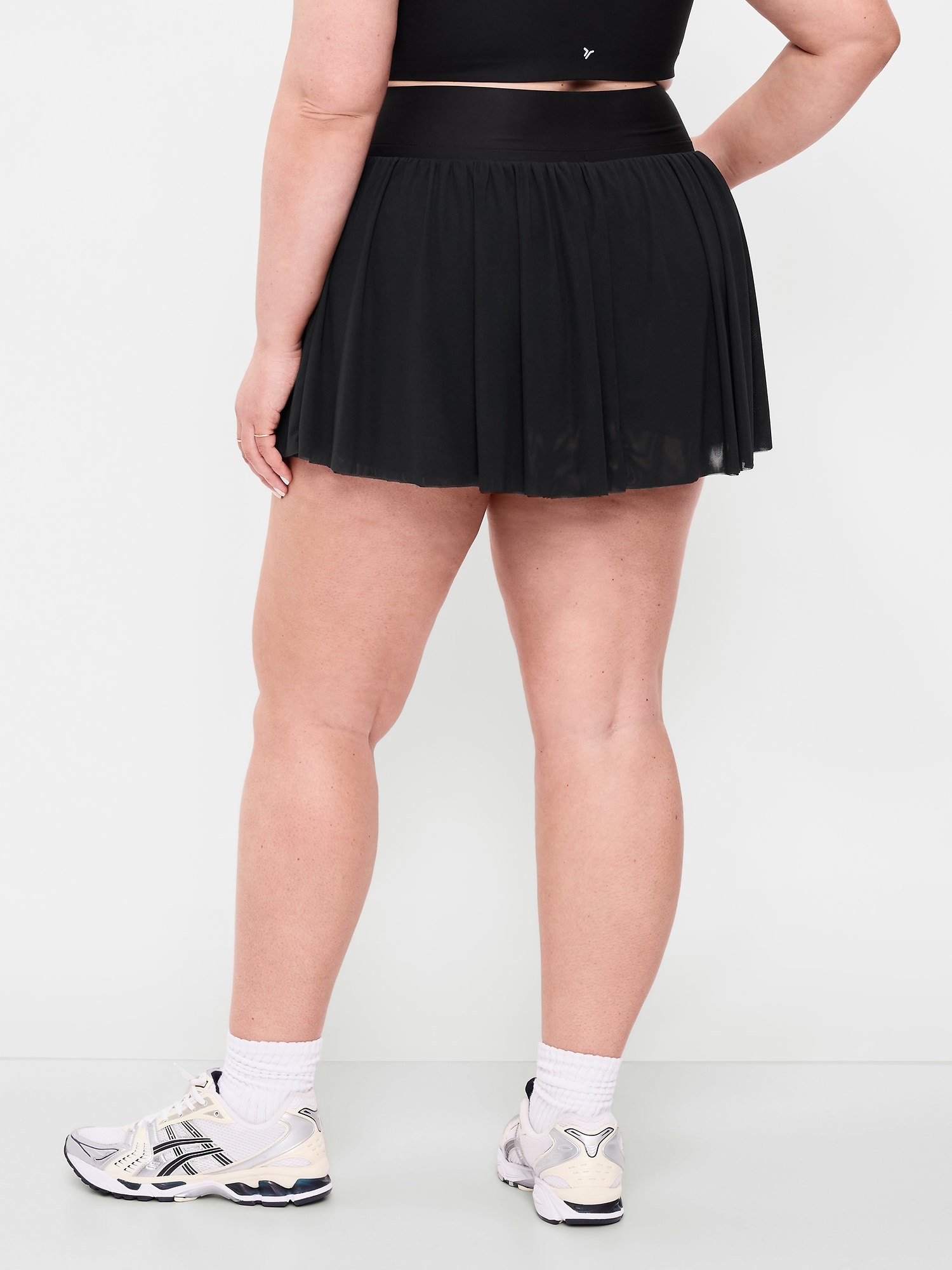 High-Waisted Mesh Skort