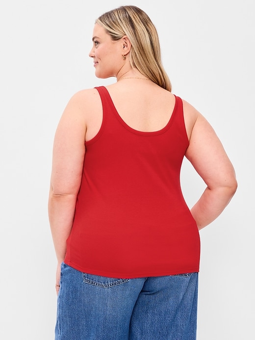 Image number 8 showing, First-Layer Ribbed Scoop-Neck Tank Top