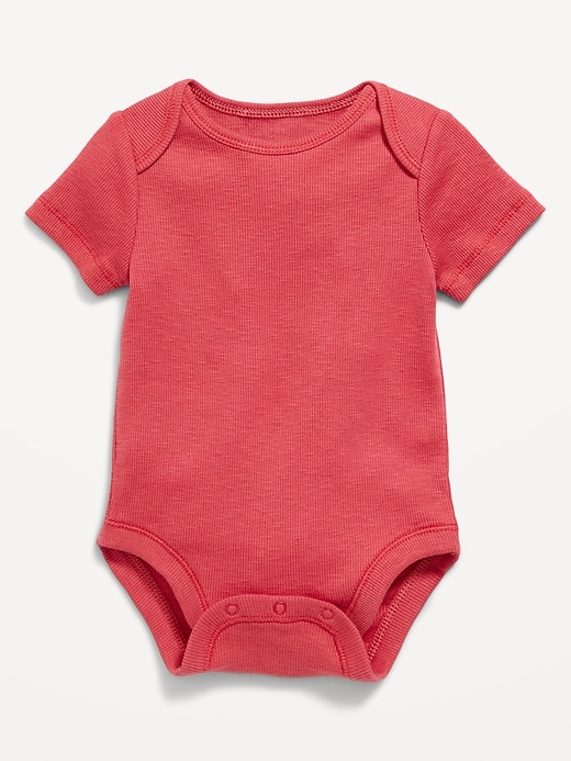 Image number 1 showing, Short-Sleeve Ribbed Bodysuit for Baby