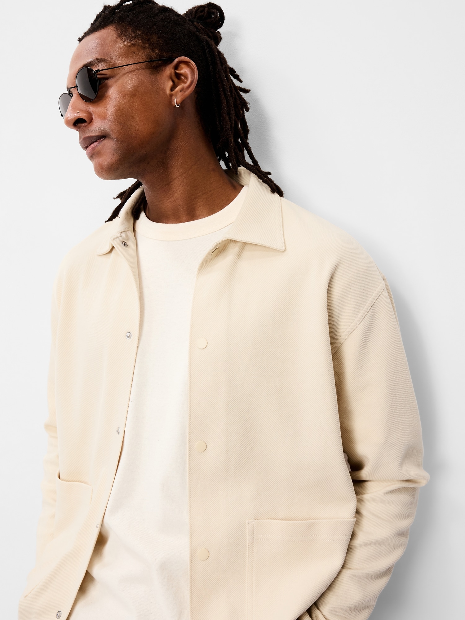 Cropped Loose Utility Shacket