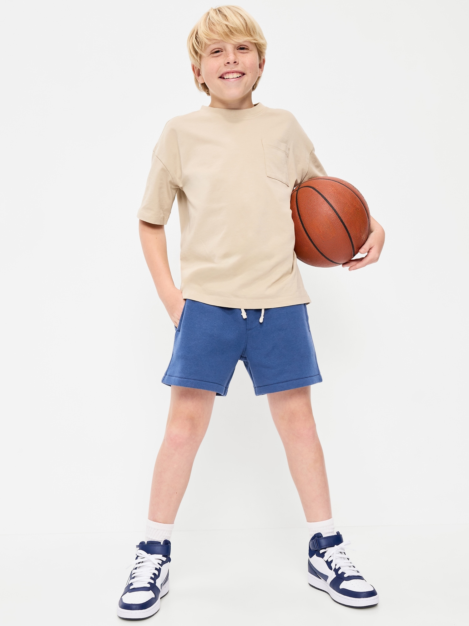 Above Knee Fleece Jogger Shorts for Boys