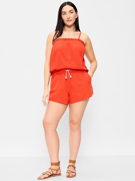 Image number 4 showing, High-Waisted Crinkle Gauze Shorts