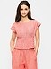 Linen-Blend Short-Sleeve Smocked Top - image 2