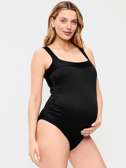 Image number 1 showing, Maternity Structured One-Piece Swimsuit