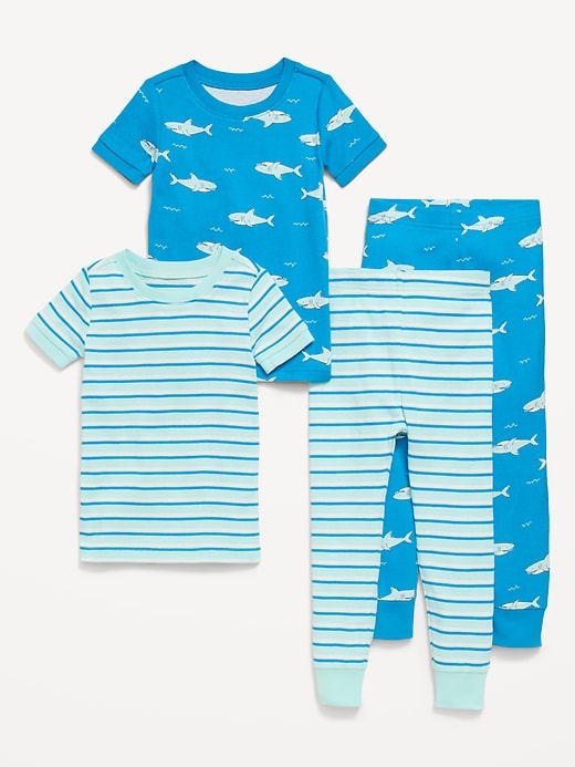 Image number 1 showing, Printed Snug-Fit Pajama 4-Piece for Toddler & Baby