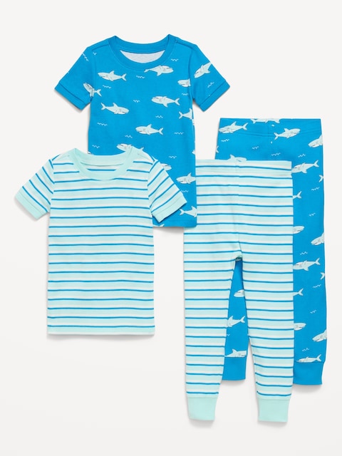 Printed Snug-Fit Pajama 4-Piece for Toddler & Baby