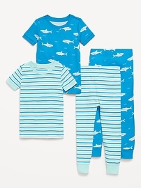 Image number 1 showing, Printed Snug-Fit Pajama 4-Piece for Toddler & Baby