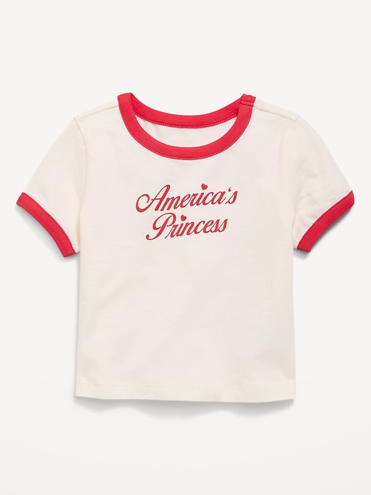 Image number 2 showing, Short-Sleeve Ringer Graphic T-Shirt for Toddler Girls