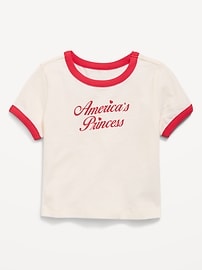 Image number 2 showing, Short-Sleeve Ringer Graphic T-Shirt for Toddler Girls