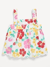 Image number 3 showing, Sleeveless Double-Weave Scalloped-Hem Top for Toddler Girls