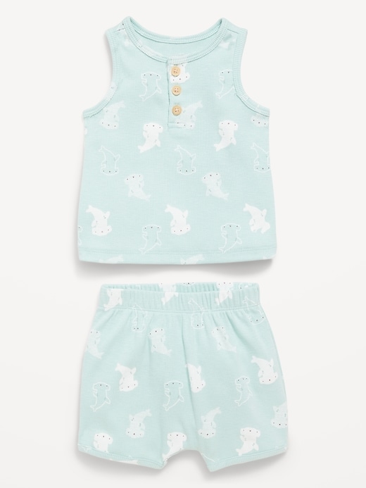 Image number 4 showing, Henley Tank Top and Shorts Set for Baby