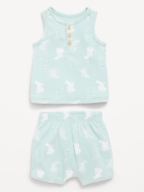 Image number 4 showing, Henley Tank Top and Shorts Set for Baby