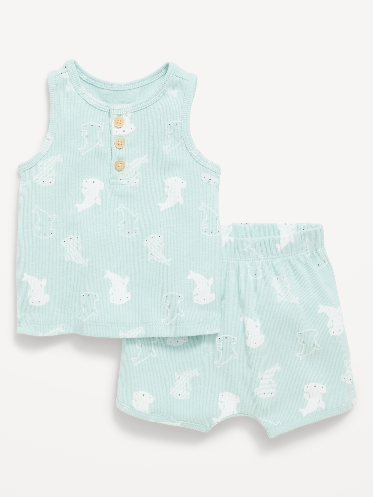 Image number 2 showing, Henley Tank Top and Shorts Set for Baby