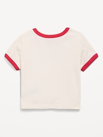 Image number 3 showing, Short-Sleeve Ringer Graphic T-Shirt for Toddler Girls