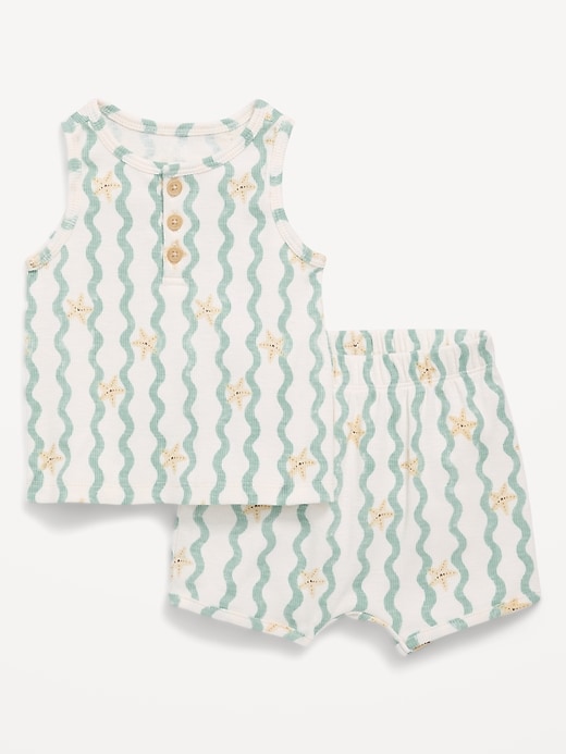 Image number 1 showing, Henley Tank Top and Shorts Set for Baby