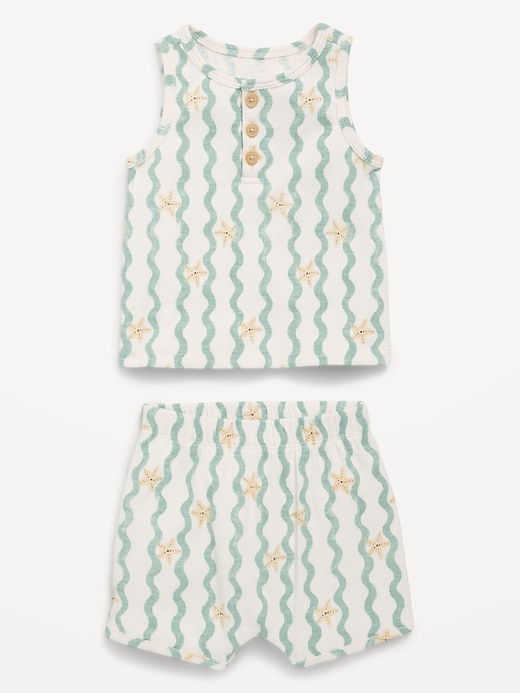 Image number 2 showing, Henley Tank Top and Shorts Set for Baby