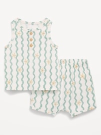 Image number 1 showing, Henley Tank Top and Shorts Set for Baby