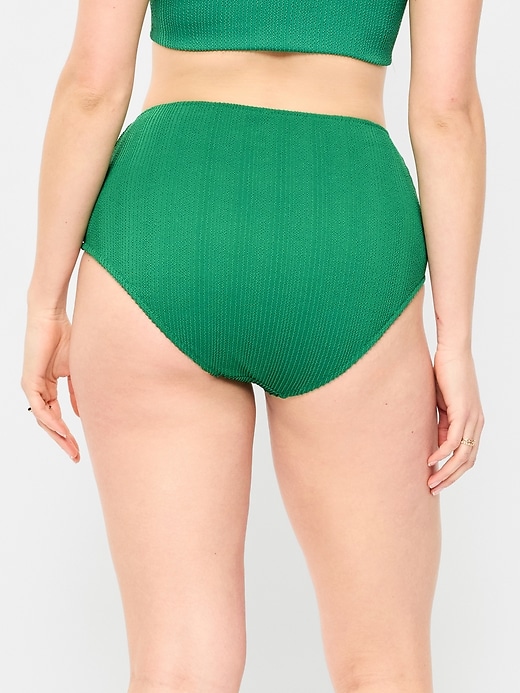 Image number 6 showing, High-Waisted Ribbed Bikini Swim Bottoms