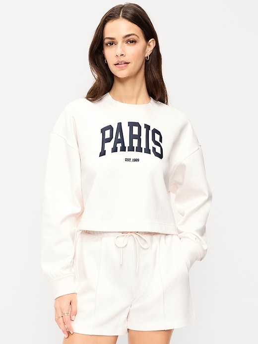 Image number 1 showing, Dynamic Fleece Oversized Crop Sweatshirt