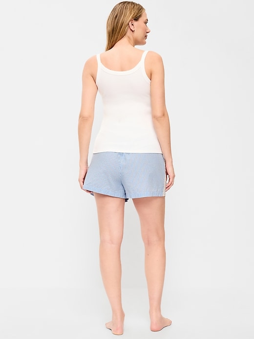 Image number 3 showing, Maternity Poplin Boxer Pajama Shorts