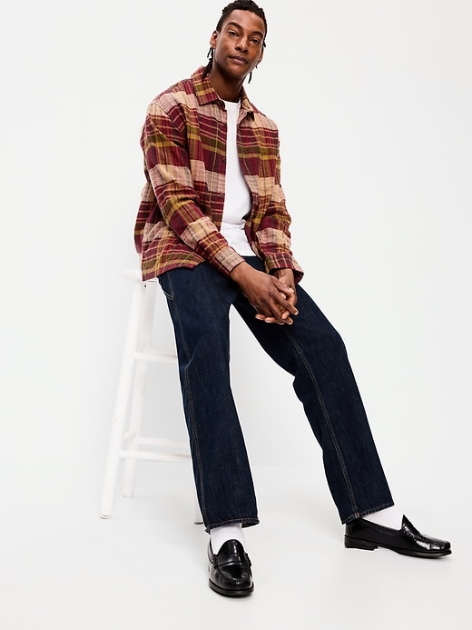 Image number 3 showing, Loose Fit Textured Plaid Pocket Shirt