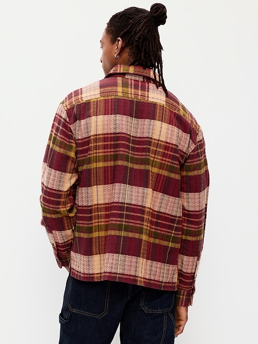 Image number 2 showing, Loose Fit Textured Plaid Pocket Shirt