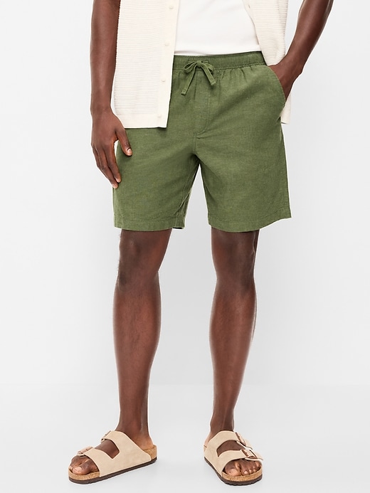 Image number 2 showing, Linen-Blend Jogger Shorts -- 7-inch inseam