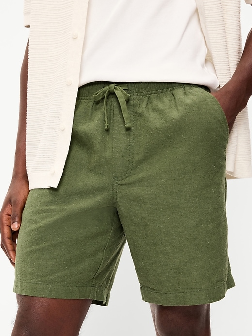 Image number 4 showing, Linen-Blend Jogger Shorts -- 7-inch inseam