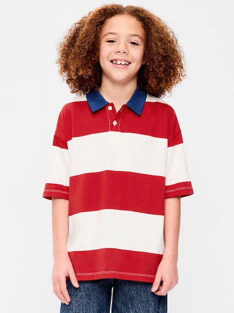 Oversized Short-Sleeve Polo Shirt for Boys