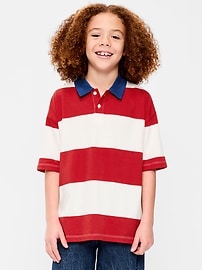 Image number 1 showing, Oversized Short-Sleeve Polo Shirt for Boys