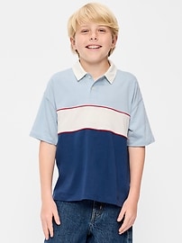 Image number 1 showing, Oversized Short-Sleeve Polo Shirt for Boys