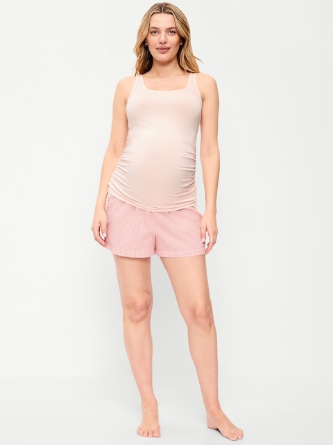 Maternity Poplin Boxer Pajama Shorts
