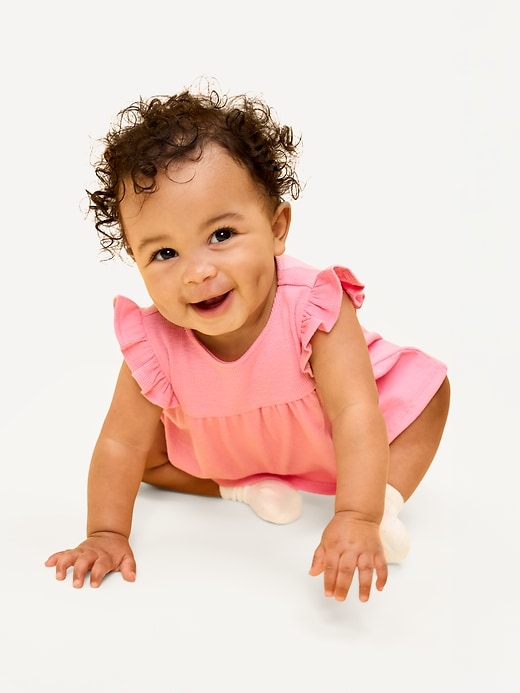 Image number 1 showing, Ribbed Flutter-Sleeve Top and Shorts Set for Baby