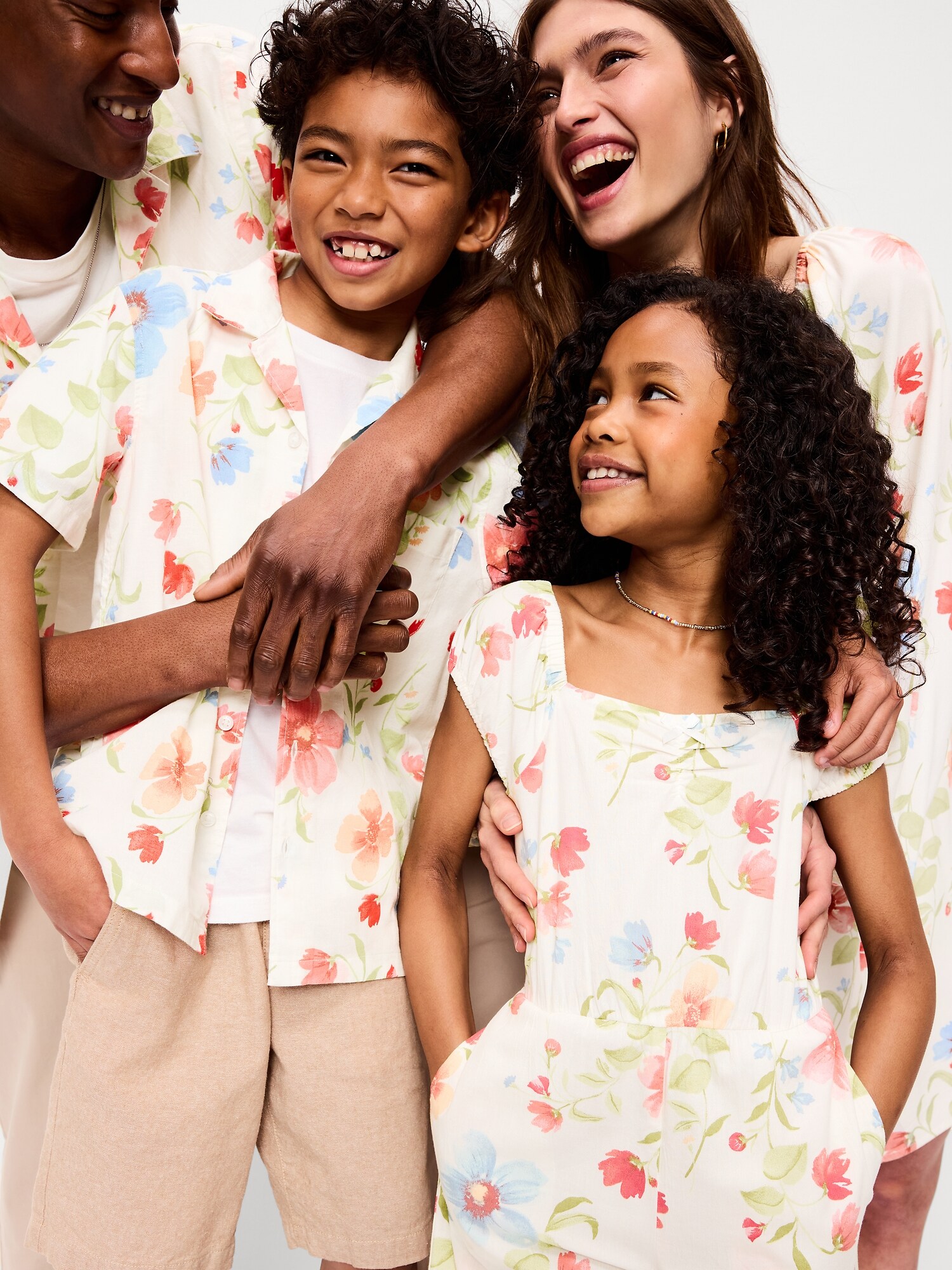 Платье Old Navy Printed Puff-Sleeve Tiered Swing Dress для малышей, цвет: Кремовый с принтом — фото 4