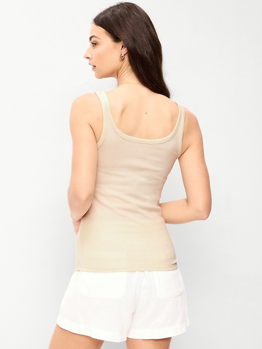 Image number 2 showing, First-Layer Ribbed Scoop-Neck Tank Top