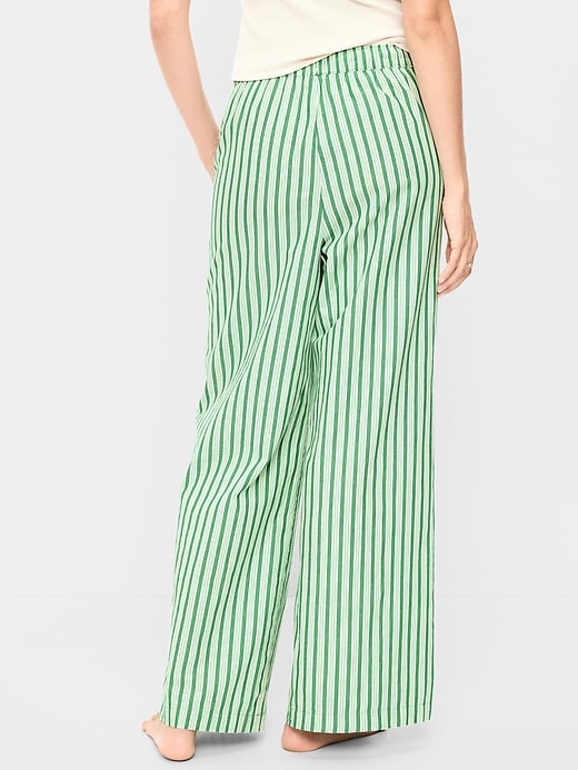 Image number 2 showing, Poplin Wide-Leg Pajama Pants