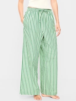 Poplin Wide-Leg Pajama Pants - image 3