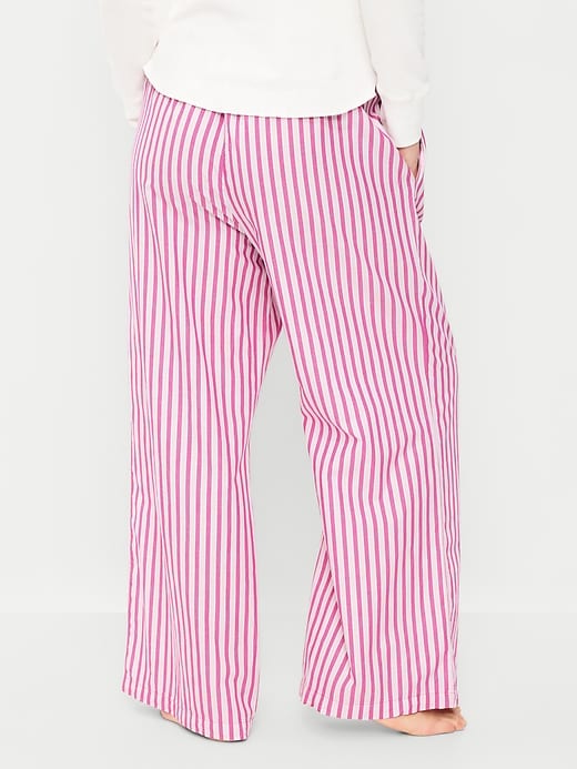Image number 6 showing, Poplin Wide-Leg Pajama Pants