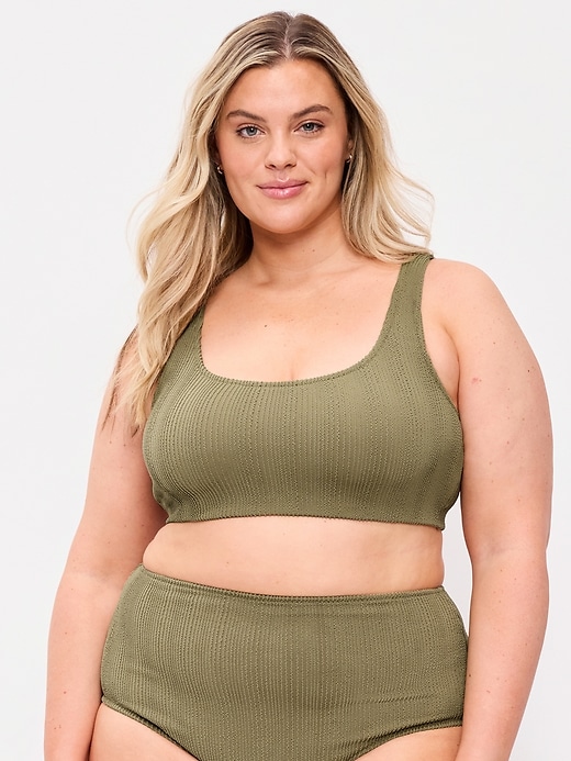 Image number 7 showing, Ribbed Scoop-Neck Swim Top