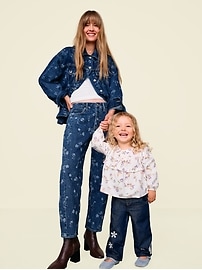 Image number 4 showing, Pull-On Baggy Barrel-Leg Jeans for Toddler Girls