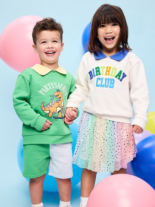 Image number 3 showing, Oversized Collared Unisex Birthday Sweatshirt for Toddler