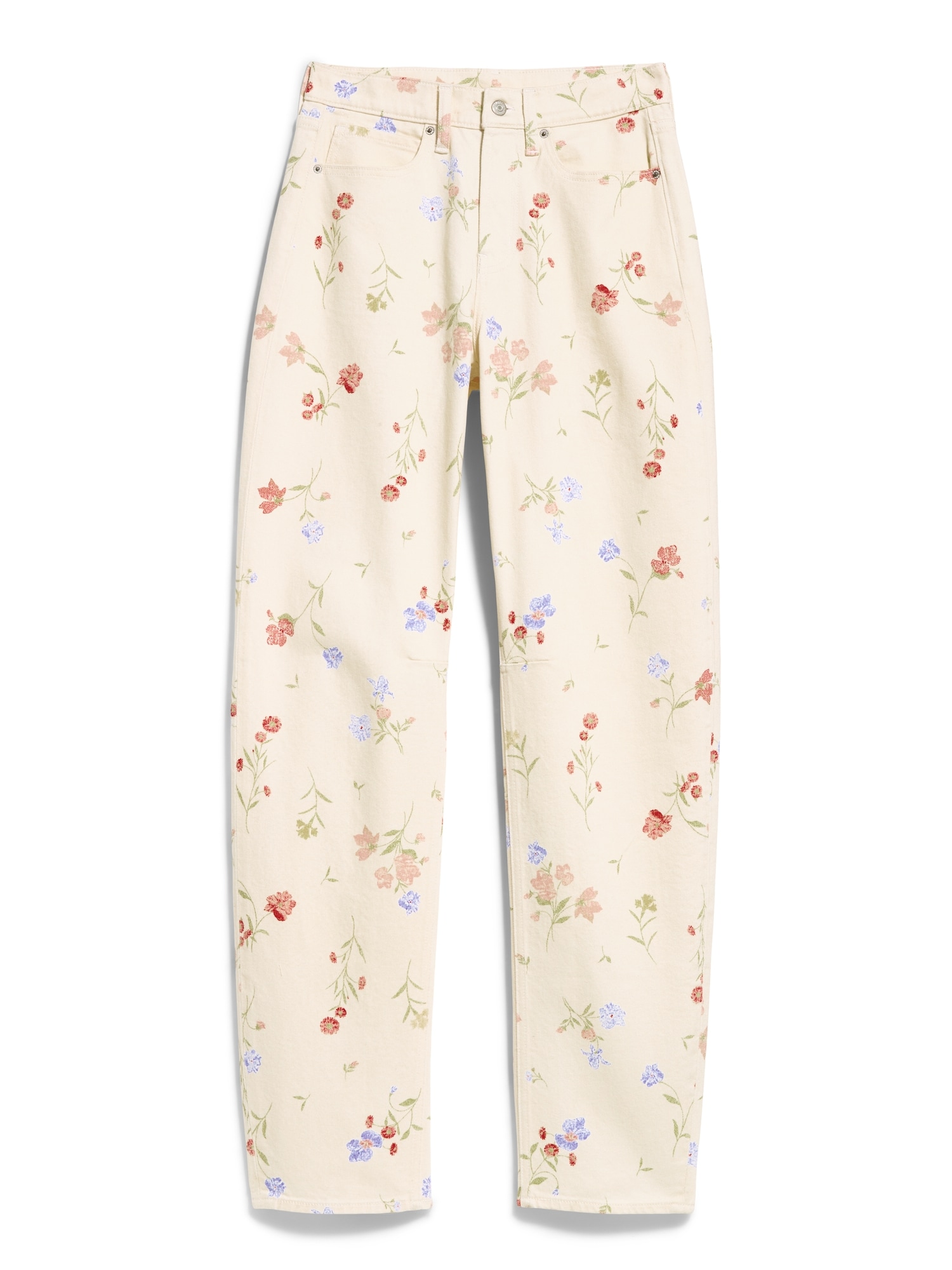 Image number 1 showing, High-Waisted Barrel Jeans