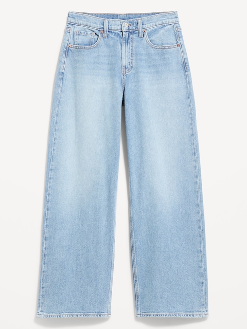 High-Waisted Baggy Wide-Leg Stretch Jeans