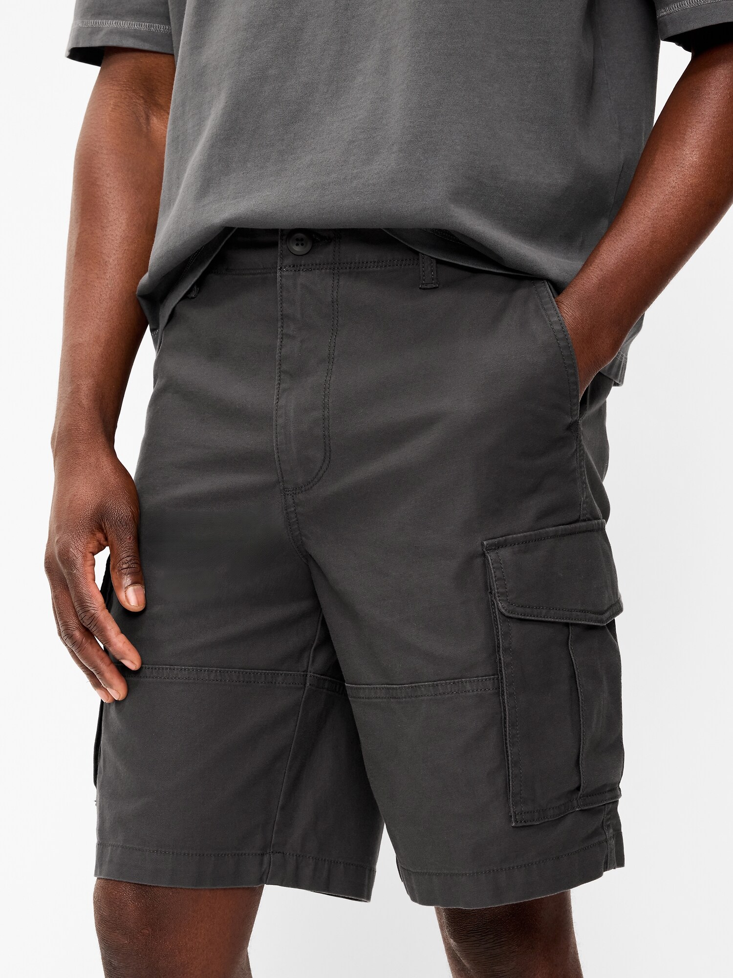 Мужские шорты Old Navy 90's Loose Lived-In Cargo Shorts -- 10-inch inseam, цвет: Тёмный серый — фото 4