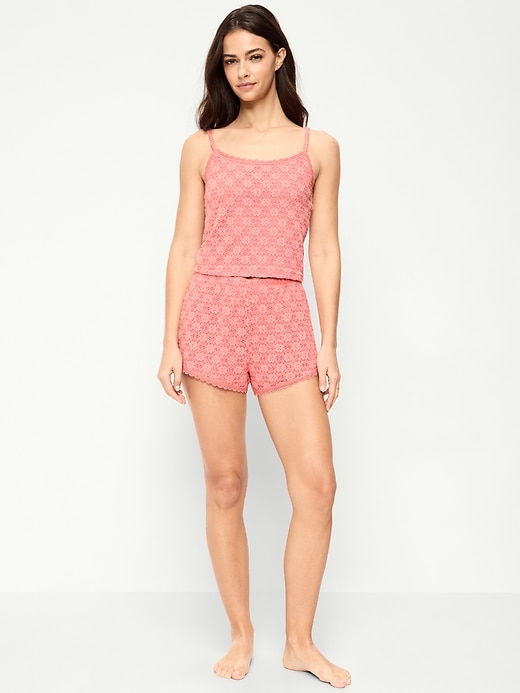 Image number 1 showing, Jaquard Lace Sleep Short Set