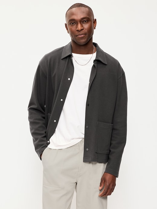 Image number 1 showing, Cropped Loose Utility Shacket