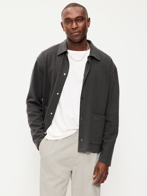 Cropped Loose Utility Shacket
